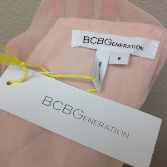 BCBGeneration Pink Maxi Dress Sheer Cut Out Small - Picture 4 of 8